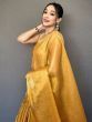 Enchanting Yellow Woven Silk  Traditional Saree With Blouse