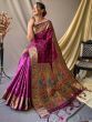 Lovely Purple Woven Paithani Silk Wedding Wear Saree With Blouse