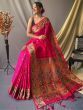 Astonishing Rani Pink Woven Paithani Silk Classic Saree With Blouse