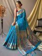 Sweet Sky Blue Woven Paithani Silk Festival Wear Saree With Blouse