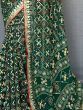 Adorable Dark Green Printed Georgette Wedding Wear Saree With Blouse