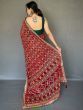 Glamorous Maroon Printed Georgette Festival Wear Saree With Blouse