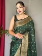 Exquisite Green Zari Woven Silk Wedding Wear Saree With Blouse

