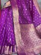 Charming purple Zari Woven Silk Event Wear Saree With Blouse
