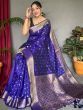Exquisite Blue Zari Woven Silk Event Wear Saree With Blouse
