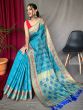 Enchanting Blue Zari Weaving Patola Silk Events Wear Saree