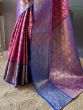 Wonderful Purple Zari Weaving Silk Events Wear Saree With Blouse