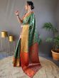 Lovely Green Zari Weaving Silk Sangeet Wear Saree With Blouse