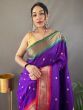Ravished Purple Zari Weaving Paithani Silk Saree With Blouse