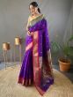 Ravished Purple Zari Weaving Paithani Silk Saree With Blouse