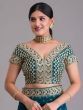 Astonishing Teal Blue Bandhani Printed Silk Wedding Wear Saree 