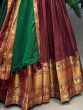Lovely Maroon Zari Woven Cotton Events Wear Gown With Dupatta