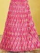 Adorable Pink Embroidered Work Chinon Wedding Lehenga Choli
