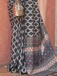 Dazzling Black Digital Printed Crepe Traditional Saree With Blouse 
