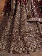Charming Maroon Sequins Raw Silk Reception Wear Lehenga Choli 
