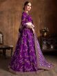 Amazing Purple Embroidered Mulberry Silk Sangeet Wear Lehenga Choli 