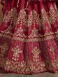 Adorable Red Embroidered Art Silk Wedding Wear Lehenga Choli 
