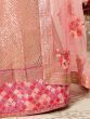 Fascinating Pink Embroidered Soft Net Wedding Wear Lehenga Choli