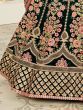 Impressive Green Embroidered Velvet Wedding Wear Lehenga Choli