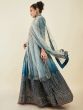 Awesome Blue Sequins Art Silk Wedding Wear Lehenga Choli With Dupatta1