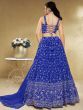 Fancified Blue Sequins Georgette Sangeet Wear Lehenga Choli