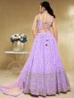 Enticing Lavender Sequins Georgette Lehenga Choli With Dupatta