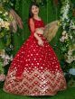 Glamorous Red Sequins Georgette Engagement Wear Lehenga Choli