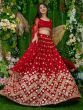 Glamorous Red Sequins Georgette Engagement Wear Lehenga Choli