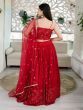 Wonderful Red Sequin Georgette Reception Wear Designer Lehenga Choli