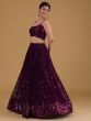 Lovely Purple Embroidered Georgette Party Wear Lehenga Choli