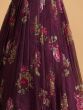 Amazing Purple Floral Printed Organza Sangeet Wear Lehenga Choli