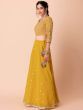 Appealing Yellow Sequins Georgette Haldi Wear Lehenga Choli