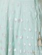 Appealing Sky-Blue Sequins Georgette Wedding Wear Lehenga Choli  