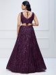 Excellent Purple Sequins Georgette Reception Wear Lehenga Choli