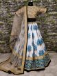 White Botanical Flower Butta Printed Lehenga with Embroidered Blouse