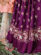 Stunning Purple Colored Floral Embroidered Lehenga Choli