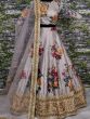 Gorgeous Gray Colored Partywear Designer Embroidered Lehenga Choli