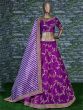 Marvellous Purple Color Bridalwear Embroidered Lehenga Choli