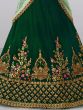 Dazzling Dark Green Colored Party Wear Embroidered Lehenga Choli