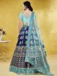 Glamorous Blue Embroidered Silk Bridesmaid Lehenga Choli With Dupatta