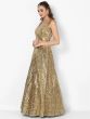 Stunning Golden Colored Party wear Embroidered Netted Lehenga Choli