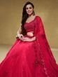 Lovely Pink Embroidered Georgette Reception Wear Lehenga Choli