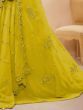 Awesome Neon Yellow Embroidered Engagement Wear Lehenga Choli