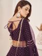 Fancified Purple Sequins Georgette Reception Wear Lehenga Choli