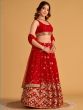 Lovely Red Sequins Georgette Engagement Wear Lehenga Choli