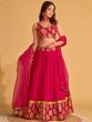 Wonderful Pink Sequins Georgette Lehenga Choli With Dupatta