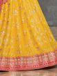 Awesome Yellow Sequins Georgette Haldi Wear Lehenga Choli
