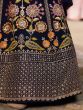 Wonderful Navy-Blue Multi-Thread Embroidered Georgette Lehenga Choli