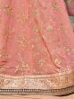 Amazing Pink Embroidered Georgette Wedding Wear Lehenga Choli
