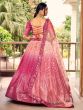 Majestic Pink Sequins Chinon Wedding Wear Lehenga Choli With Dupatta